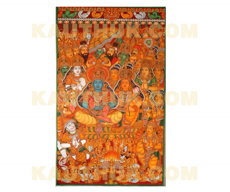 Rama Pattabhishekam Coronation of Lord Rama Mural Painting for Glory and Victory